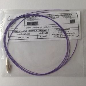 LC MultiMode OM3 optikai pigtail, 1,5m