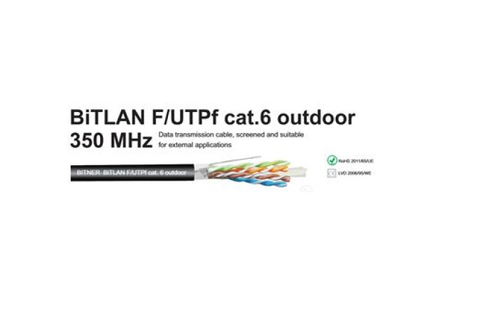 BITNER F/UTP Cat6 zselés kültéri földkábel, 100 méter