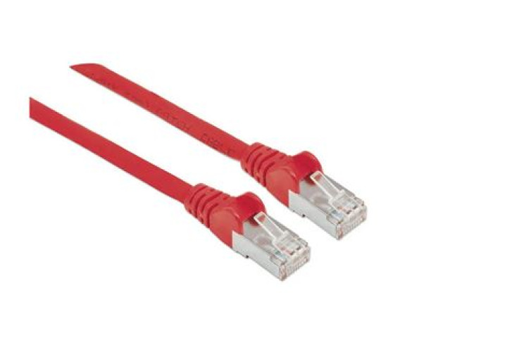 CAT.6A S/FTP LSZH piros szerelt patch kábel 1,0m, Intellinet