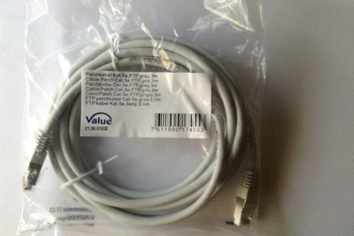 CAT6 F/UTP PVC szerelt patch kábel 10m