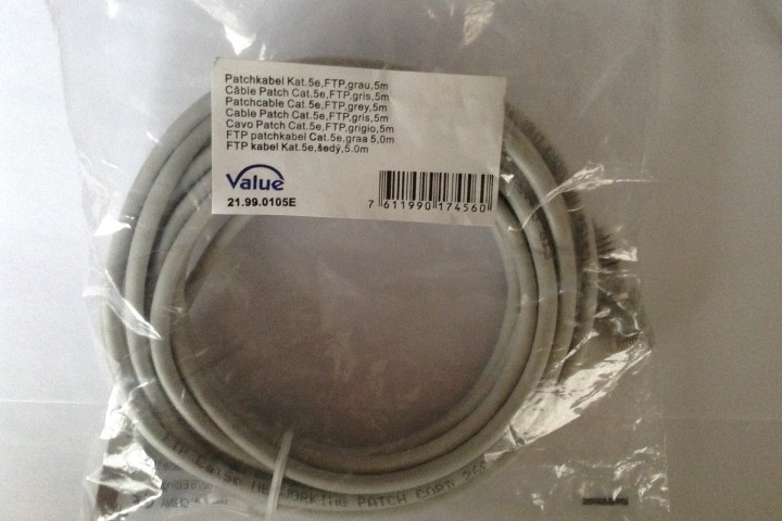 CAT6 F/UTP PVC szerelt patch kábel 5m