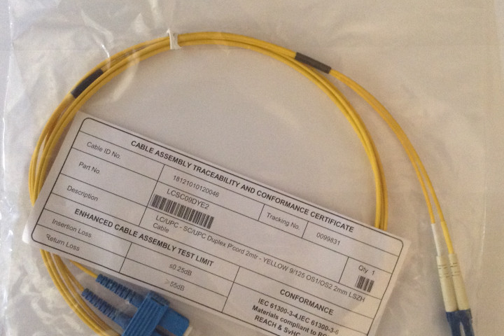 LC-SC duplex optikai patch kábel, 1m