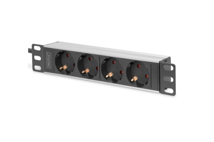 Rack elosztópanel 4-es Schuko 10